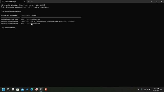 34.1 Enable An Administrator to Display the MAC Address for Network Adapters on a System in CMD смотреть онлайн