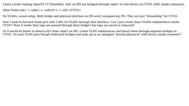 DevOps & SysAdmins: Trunk vlans inside openvz container (Proxmox) смотреть онлайн