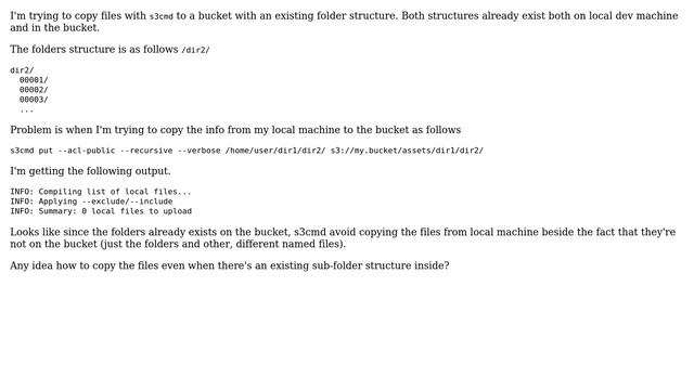 s3cmd: how to copy files from local to S3 bucket with existing structure смотреть онлайн