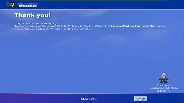 Windows Whistler Build 2428 OOBE смотреть онлайн