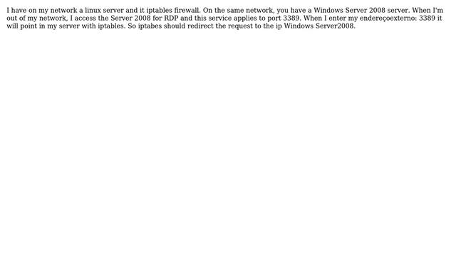 Ubuntu: Redirect port 3389 with iptables, to an IP network смотреть онлайн
