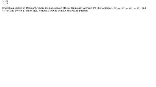 Unix & Linux: How to delete all files in a directory except some globs using Puppet? смотреть онлайн