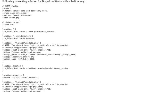 Nginx virtual host configuration for Drupal multisite with sub-directory (2 Solutions!!) смотреть онлайн
