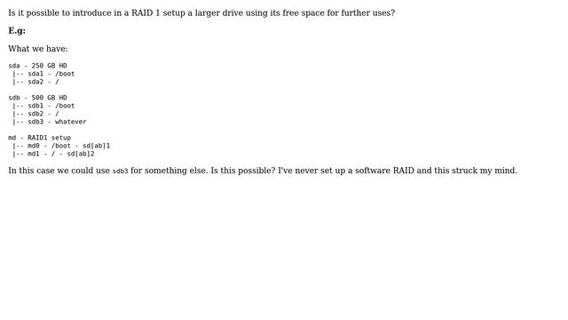 Unix & Linux: Using a larger drive in a RAID 1 setup смотреть онлайн