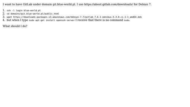 No command sudo found on Debian server смотреть онлайн