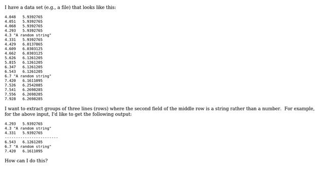 Unix & Linux: Retrieve upper and lower rows where the middle row matches a pattern? (2 Solutions!!) смотреть онлайн