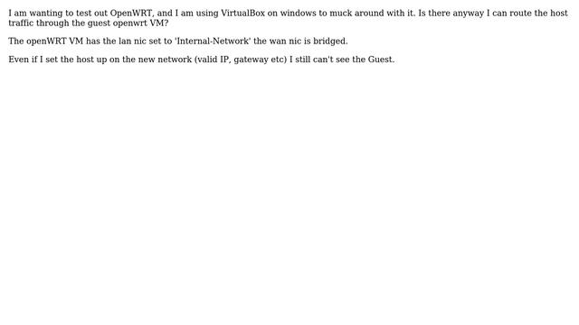 How can I route Host traffic through Guest VM? смотреть онлайн