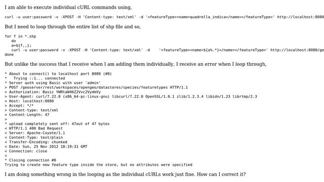 Unix & Linux: Unable to loop through cURL command смотреть онлайн
