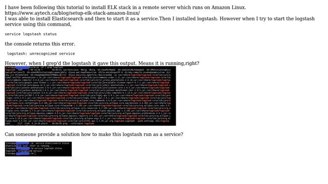 Unix & Linux: Logstash Unrecognized service Amazon Linux смотреть онлайн