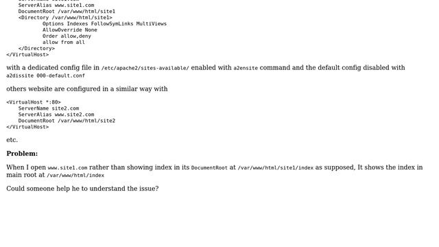 Apache shows general root index rather than DocumentRoot index configured with Virtual Host in... смотреть онлайн