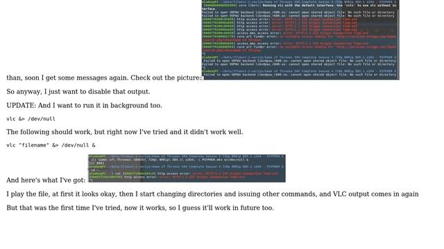 Unix & Linux: How to suppress VLC output when calling it from shell? смотреть онлайн