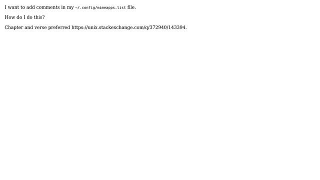 Unix & Linux: Comments in ~/.config/mimeapps.list смотреть онлайн
