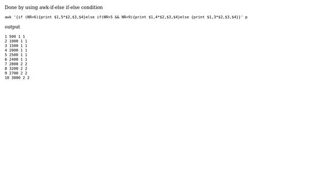 Unix & Linux: How to multiply different numbers in specific column in specific rows? смотреть онлайн