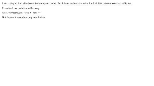 Unix & Linux: Mirrors in yum cache смотреть онлайн