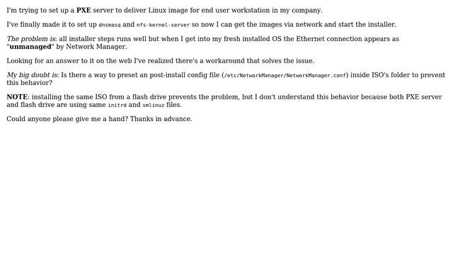 Ubuntu 18.04.3 netboot PXE fresh installed boots up with Ethernet not managed by Network Manager смотреть онлайн