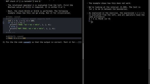 C fundamentals with Emacs + Org-mode practice: C operators (4/4) смотреть онлайн