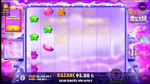 SUGAR RUSH 🐯MEGA KASA EFSANE BİG WİN #sugarrush #casino #slot #maxwin смотреть онлайн