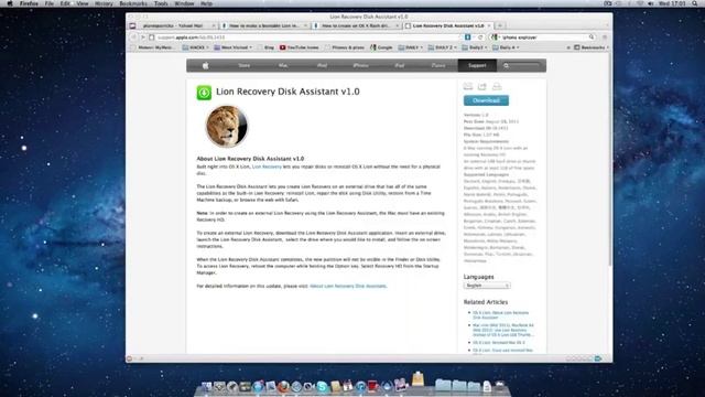 How To Create A Lion Recovery Disc, On a Flash-Drive смотреть онлайн
