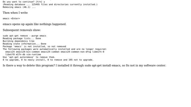Ubuntu: I tried to uninstall a program using apt-get but I can still use it смотреть онлайн