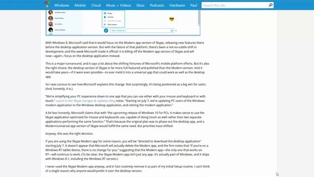 Modern Skype Discontinued In Favor of Desktop смотреть онлайн