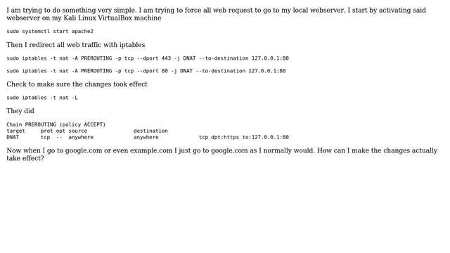 IPTables Ignoring Rule To Redirect Web Traffic смотреть онлайн