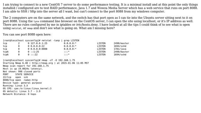 CentOS Minimal Installation - Ports blocked? смотреть онлайн