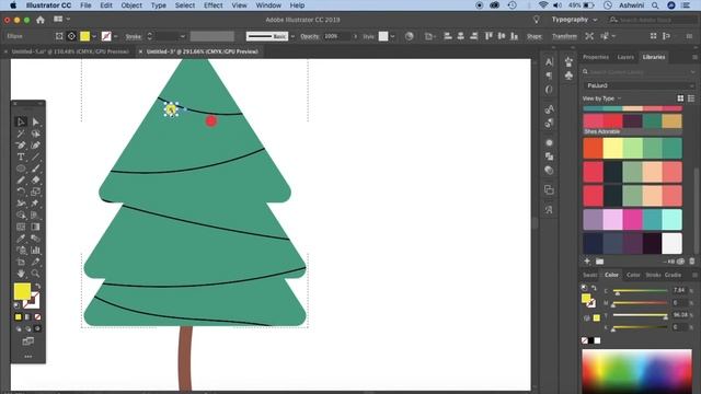 Illustrator Tutorial - Christmas tree seamless pattern смотреть онлайн