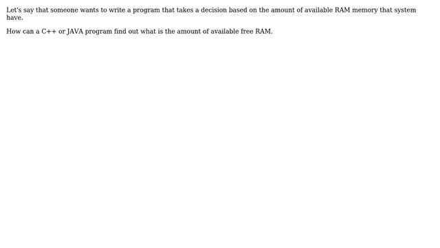Do Linux bases operating system provide an API to check the amount of available RAM memory of... смотреть онлайн