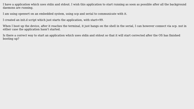 Unix & Linux: starting application in rc.d causes terminal to freeze смотреть онлайн