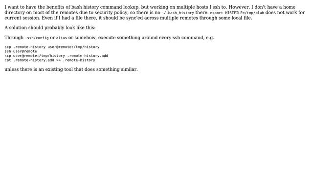 Bash history for remote hosts смотреть онлайн