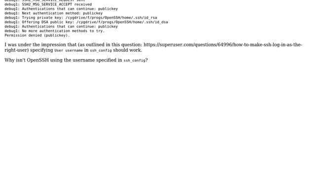 Why is OpenSSH not using the user specified in ssh_config? (3 Solutions!!) смотреть онлайн