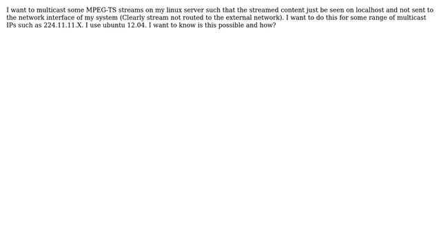 define IP routing in linux for multicast IPs смотреть онлайн