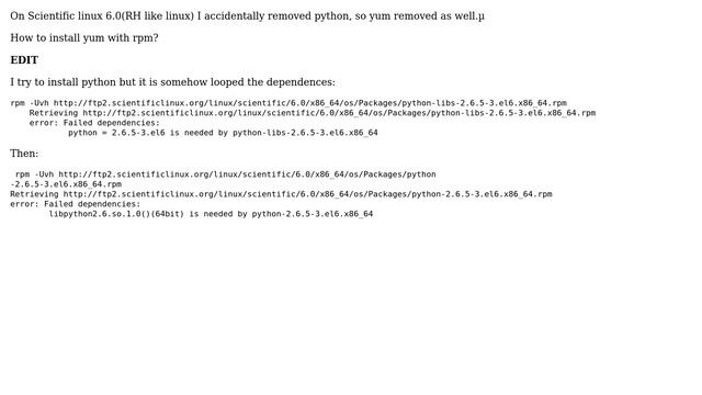 DevOps & SysAdmins: Scientific linux: How to install yum using rpm? смотреть онлайн