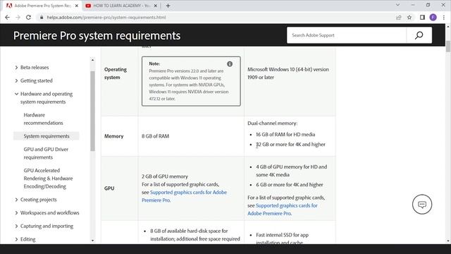 System Requirements for Adobe Premiere pro | Computer Specification for Video Editing in Urdu Hindi смотреть онлайн