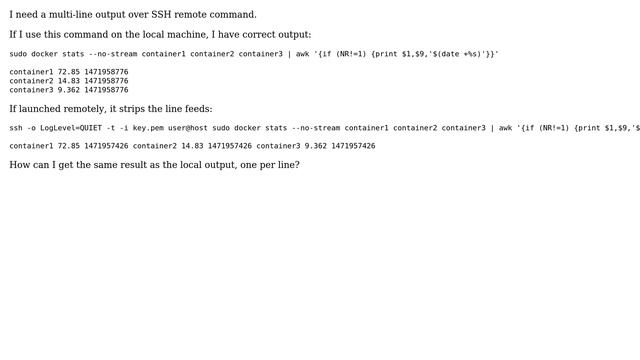 Unix & Linux: multi-line output through SSH command (2 Solutions!!) смотреть онлайн