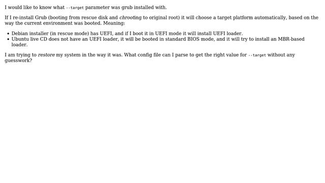 Unix & Linux: Detect Grub target currently in use смотреть онлайн