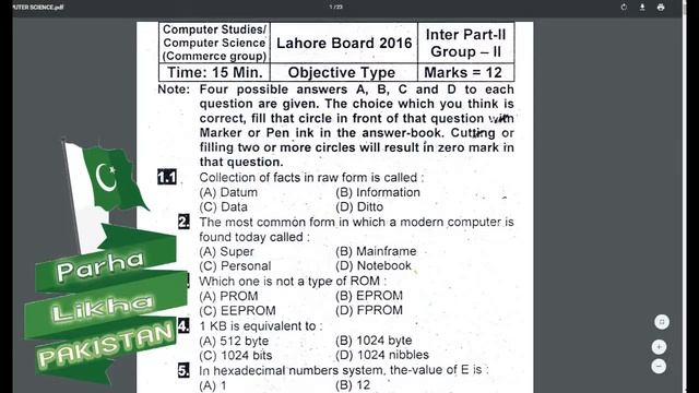 Computer SCIENCE 12th Class Past Papers PDF (Link In DESCRIPTION) смотреть онлайн