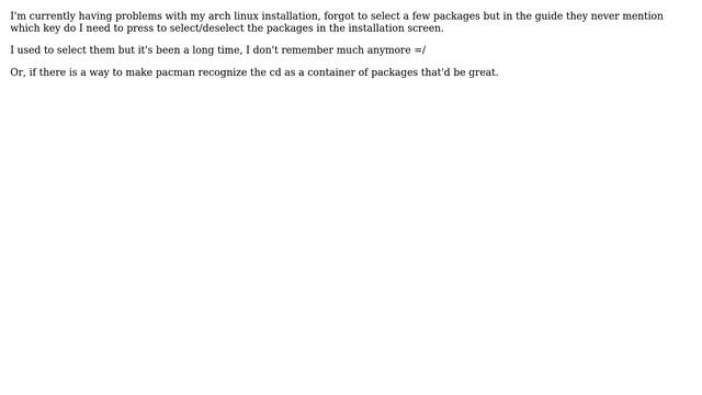 Arch linux selecting packages смотреть онлайн