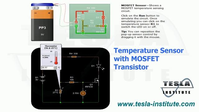 Temperature Sensor with MOSFET Transistor