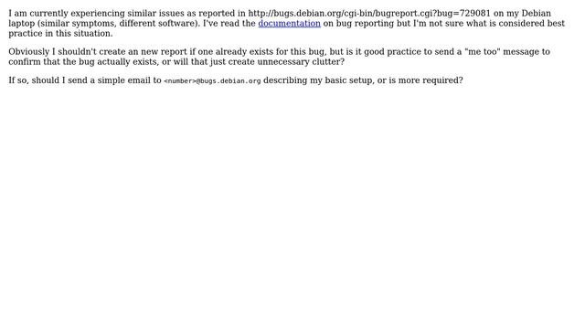 Unix & Linux: Should I confirm/verify an existing Debian bug? смотреть онлайн