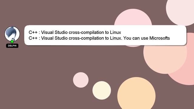 C++ : Visual Studio cross-compilation to Linux смотреть онлайн
