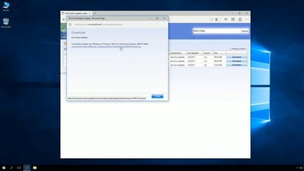 Windows 10: How to download update KB3213986 using Microsoft Update Catalog.