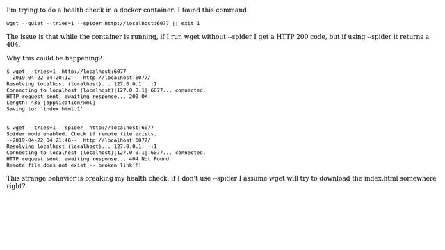 Unix & Linux: wget --spider fails with 404 but works without --spider (2 Solutions!!) смотреть онлайн