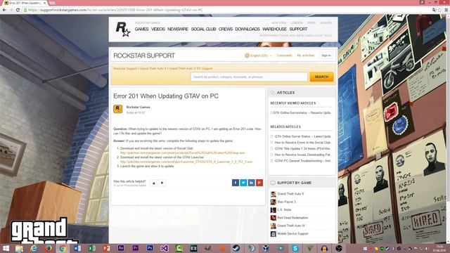 GTA V Update Error 201| Behoben auf Pc ! [HD/German] смотреть онлайн