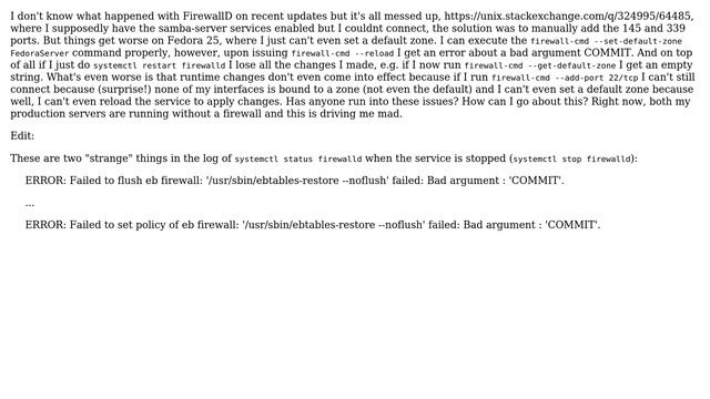 Unix & Linux: FirewallD not working properly on Fedora 25 смотреть онлайн