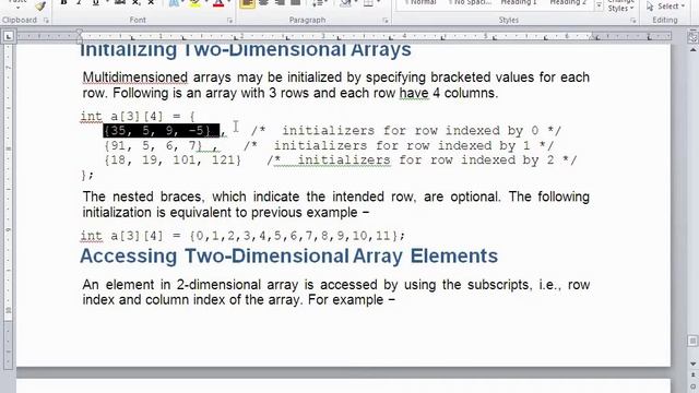 2d arrays in C++ смотреть онлайн
