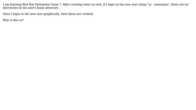 Why are folders in home directory (Documents, Pictures, etc) created only after the first... смотреть онлайн