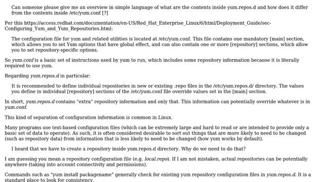 Explanation of the contents inside folder /etc/yum.repos.d смотреть онлайн
