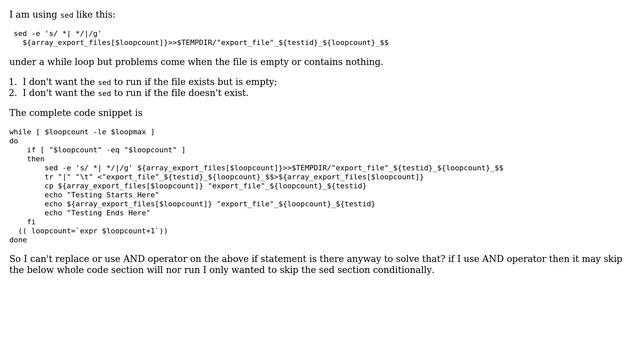 Unix & Linux: How can I skip empty files with sed? смотреть онлайн