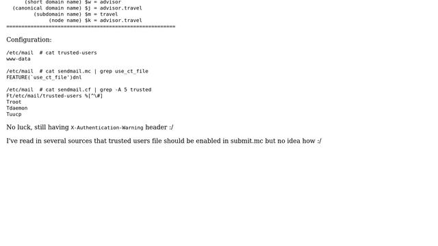 DevOps & SysAdmins: Sendmail adds X-Authentication-Warning for trusted users? смотреть онлайн